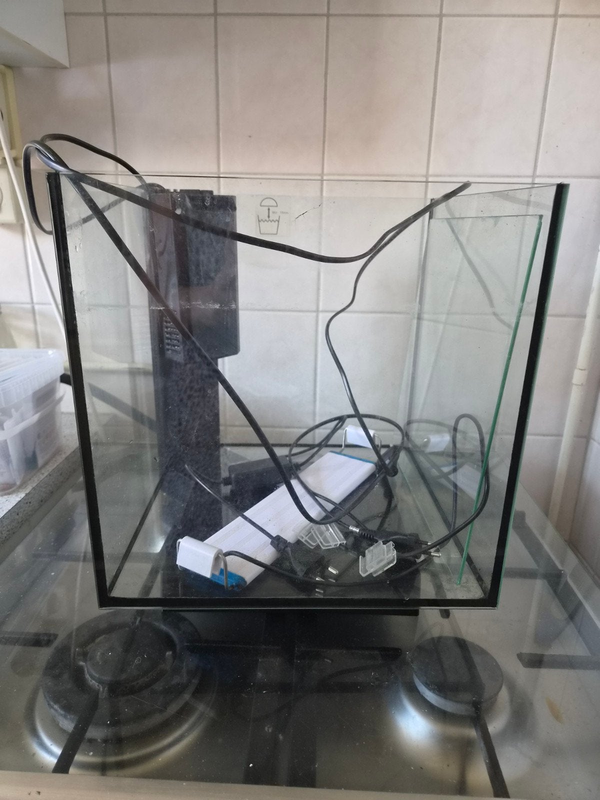 superfisch qubic aquarium 30l, Ophalen, Gebruikt, Leeg aquarium