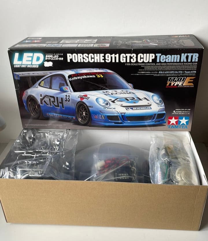 Porsche 911 GT3 CUP Team KTR Tamiya 1:10 RC, Auto, Groter dan 1:32, Ophalen of Verzenden, Zo goed als nieuw