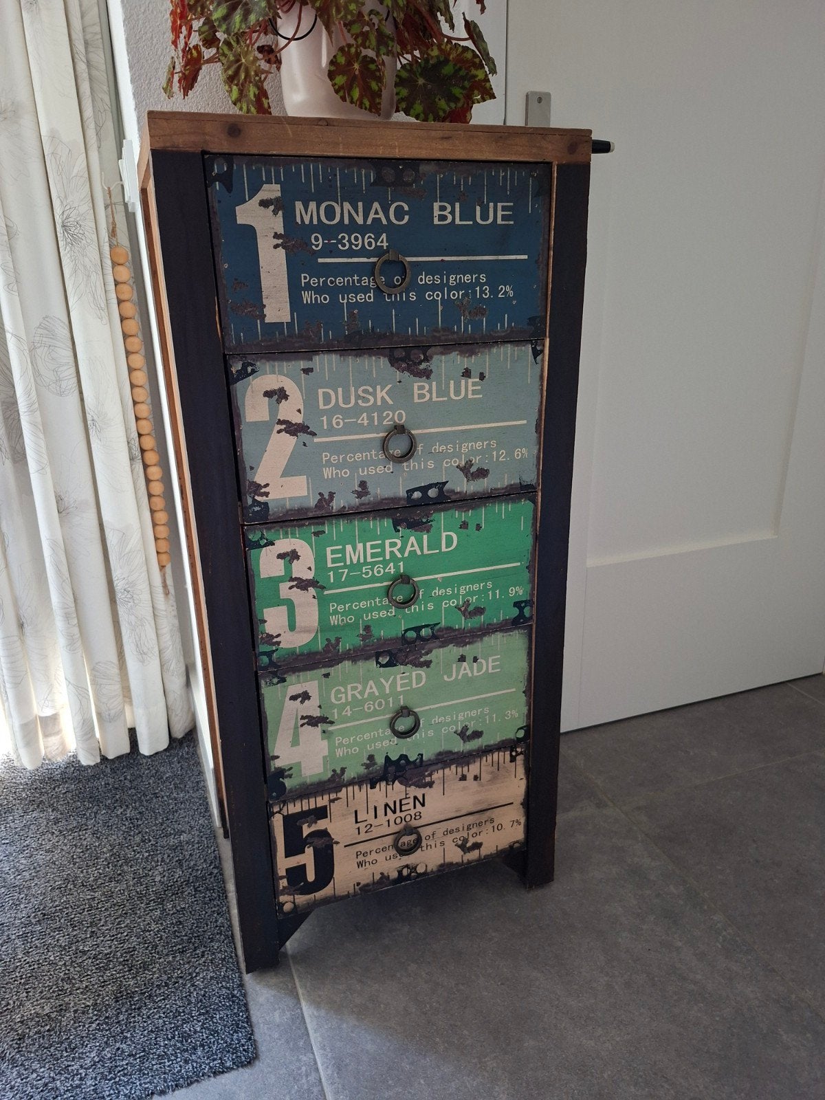 Vitage houten ladekastje, 5 laden of meer, Ophalen, 25 tot 50 cm, Minder dan 50 cm