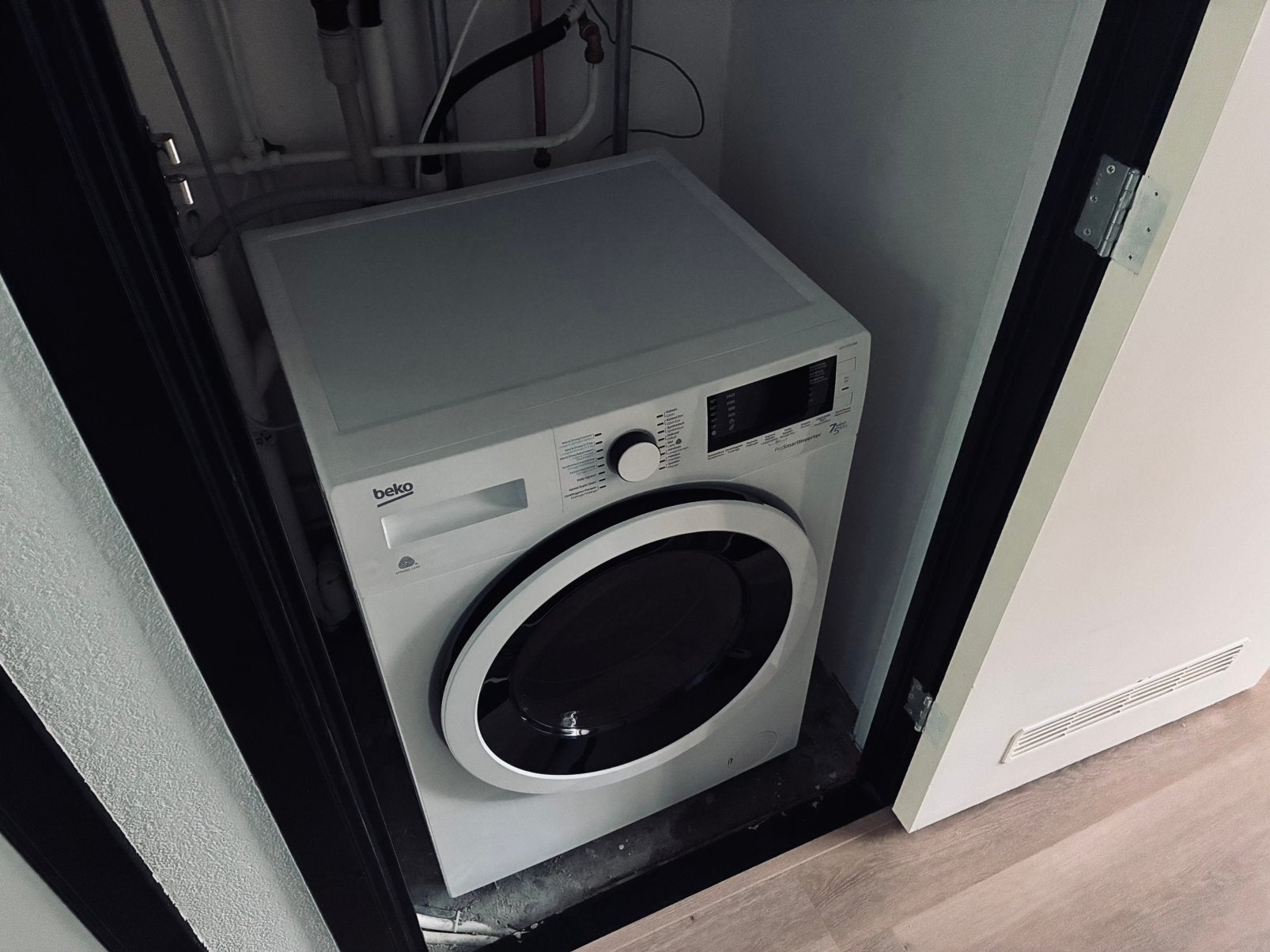 Beko was-droogcombinatie HTV 7733 XWO,  7 kg, wit, Ophalen, Gebruikt, Minder dan 85 cm, Voorlader