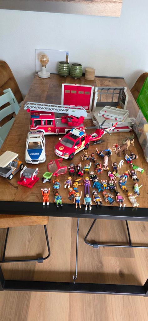 Playmobil Brandweer en Politie Set met Veel Figuren, Kinderen en Baby's, Speelgoed | Playmobil, Ophalen, Gebruikt