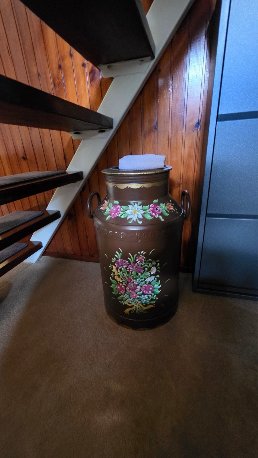 Decoratieve Melkbus met Handgeschilderde Bloemen, Ophalen