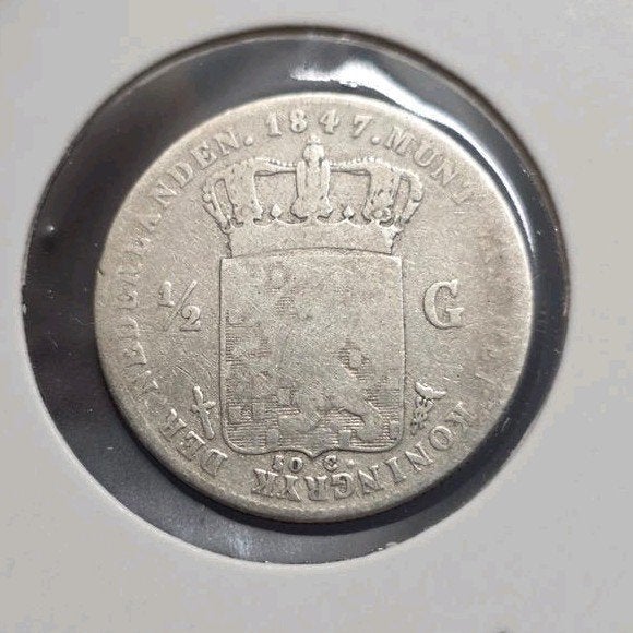 halve gulden 1847 Nederland, ½ gulden, Verzenden, Zilver, Losse munt