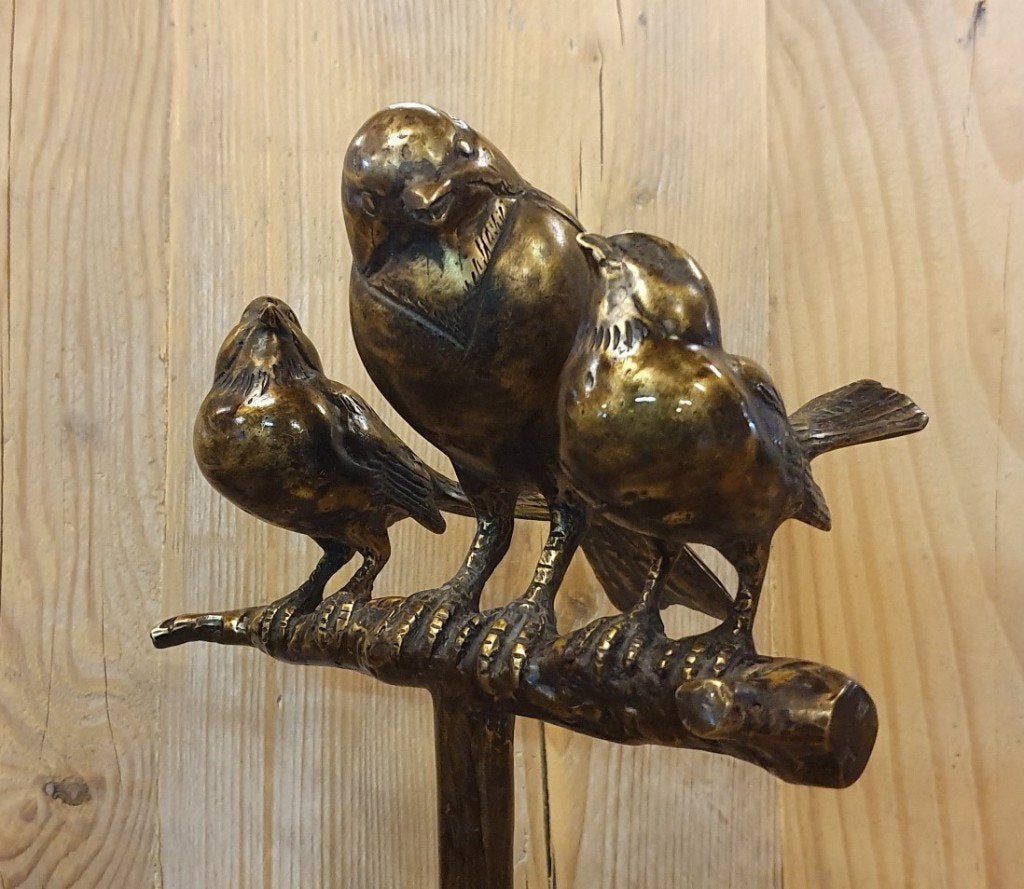 3 VOGELS OP TAK / / bronzen tuinbeeld / VOGEL, Huis en tuin decoratie Marie, Nieuw, Info@huisentuindecoratiemarie.nl, Peize