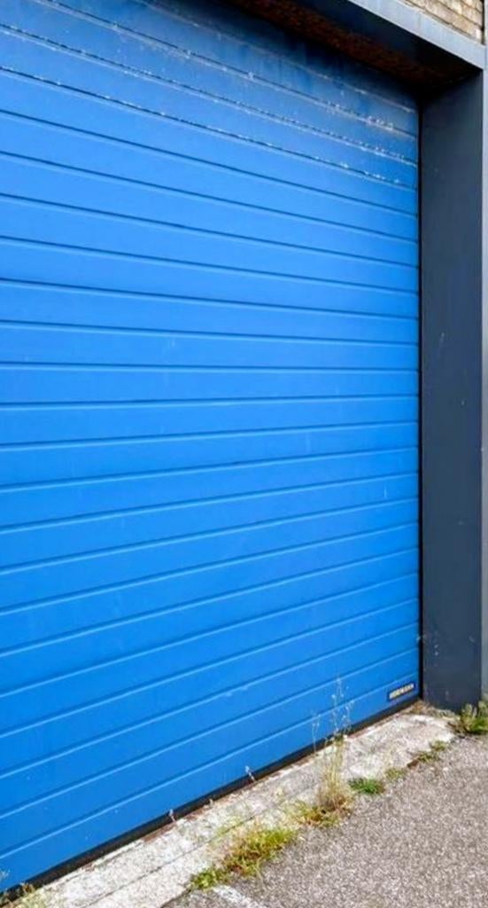 Roldeur blauw 250x250 cm compleet handbediend, Ophalen, Gebruikt, 200 cm of meer, 200 cm of meer