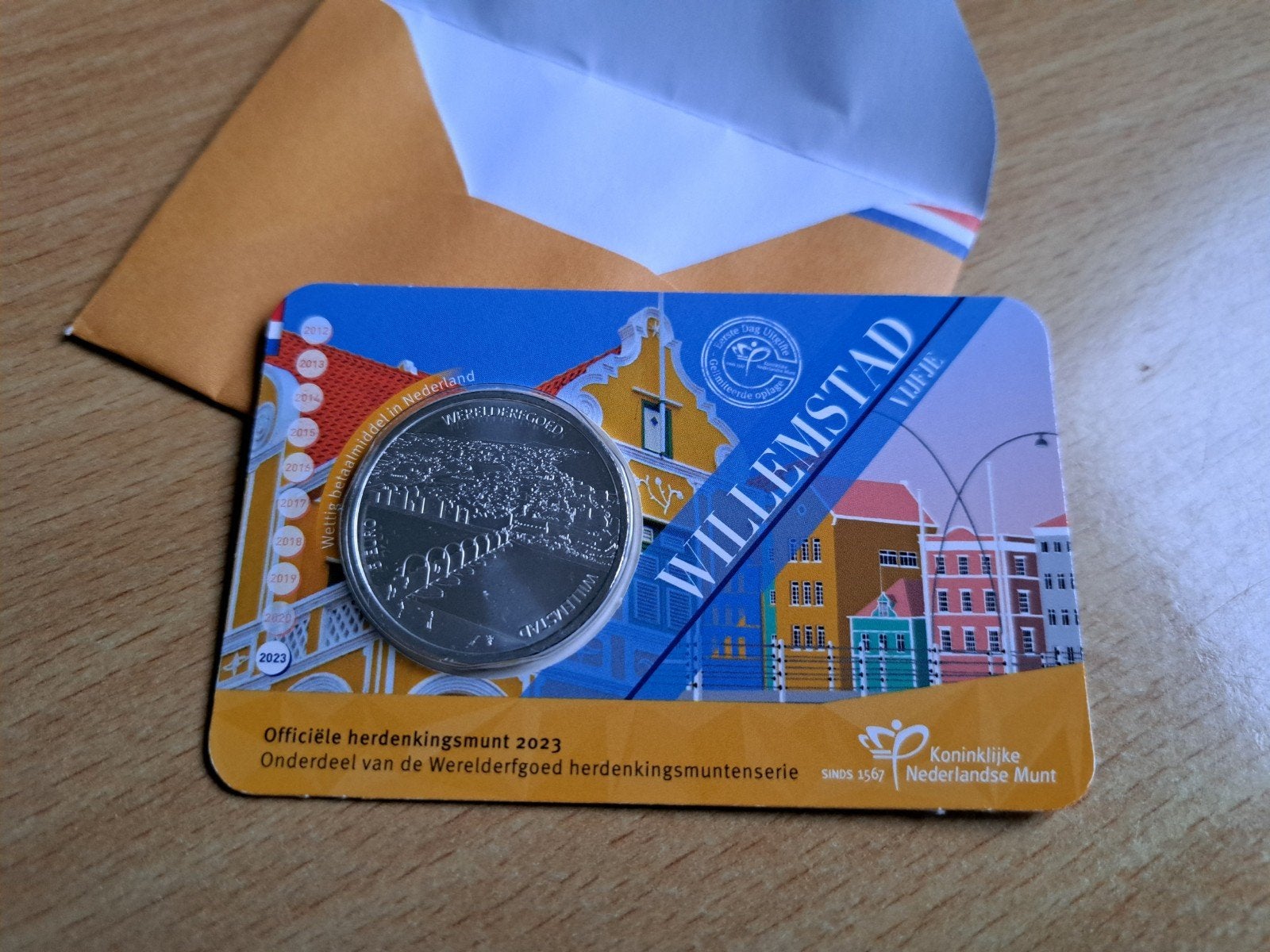 5 euro coincard Willemstad Vijfje 2023 1ste Dag Uitgifte, Ophalen of Verzenden, Euro's