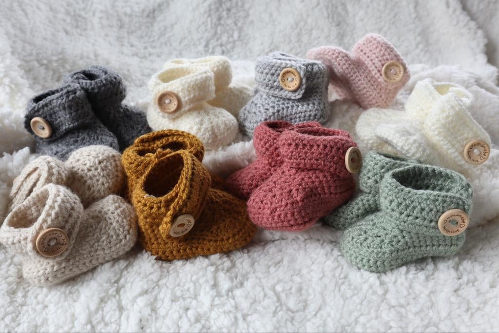 Gehaakte babyslofjes kraamcadeautje, Ophalen of Verzenden, Nieuw, Kraamcadeau