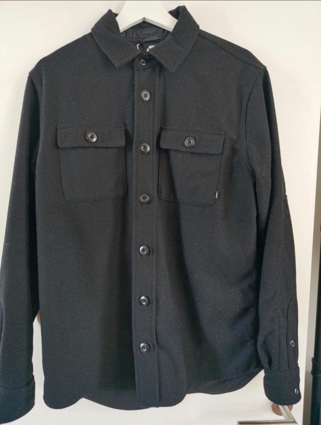 Zwart Wollen Nike SB Overhemd Jas Maat M, Verzenden, Zo goed als nieuw, Maat 48/50 (M), Zwart