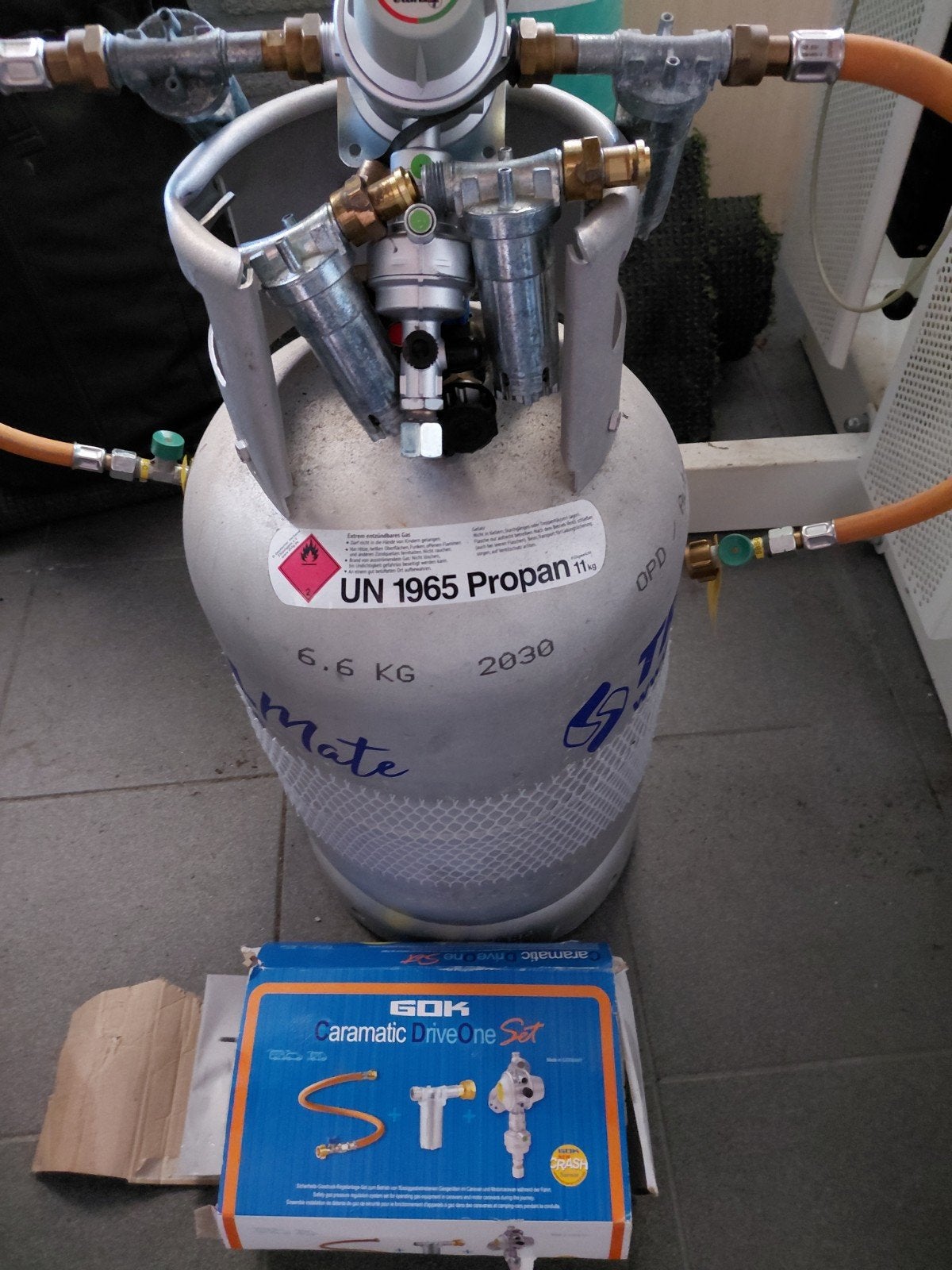 ALUGAS Travel Mate propaan gasfles met Truma Duocontrol, Ophalen, Gebruikt