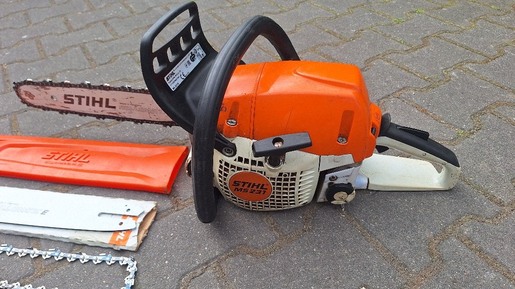 Stihl MS231 Motorzaag kettingzaag. Met extra Ketting en blad, ,, Ophalen of Verzenden, Zo goed als nieuw, ,