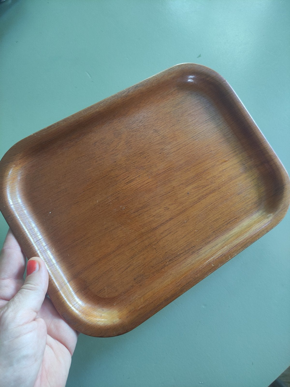 Silva teak houten dienblad 20 bij 28 cm. Design uit Zweden, Ophalen of Verzenden, Zo goed als nieuw, Rechthoekig, Hout