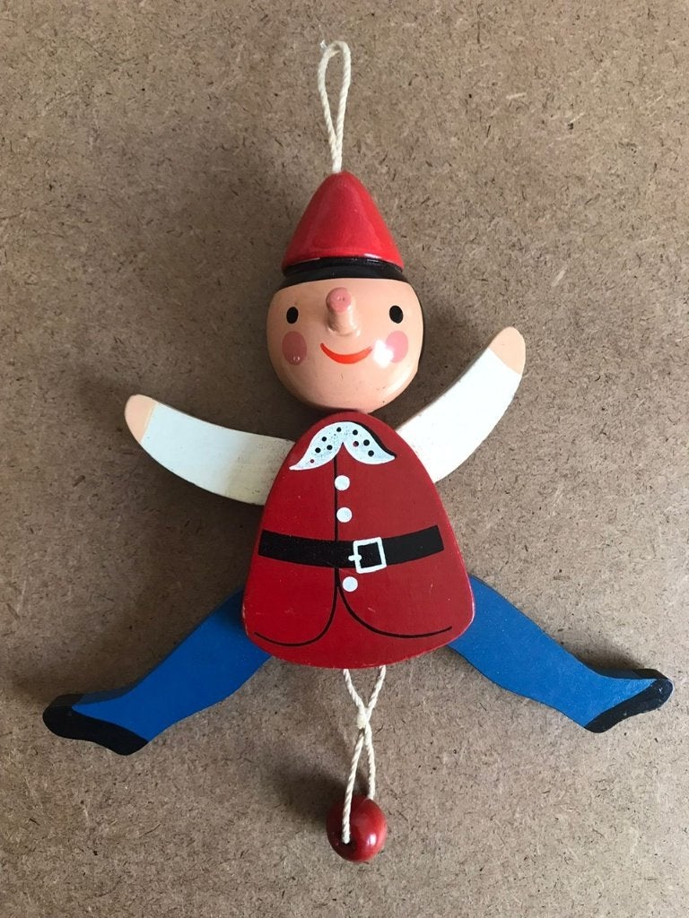 Vintage Pinokkio Pop Trekpop 18 cm 1980, Verzamelen, Ophalen of Verzenden