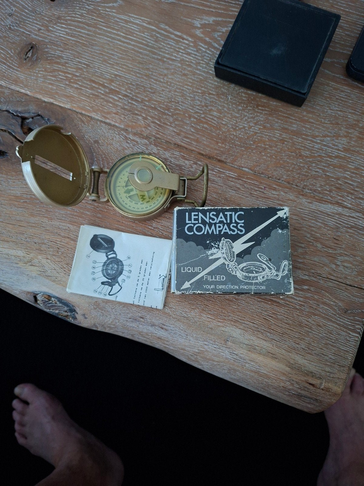 Vintage Lensatic Kompas - Vloeistof Gevuld - Nieuw in Doos, Ophalen