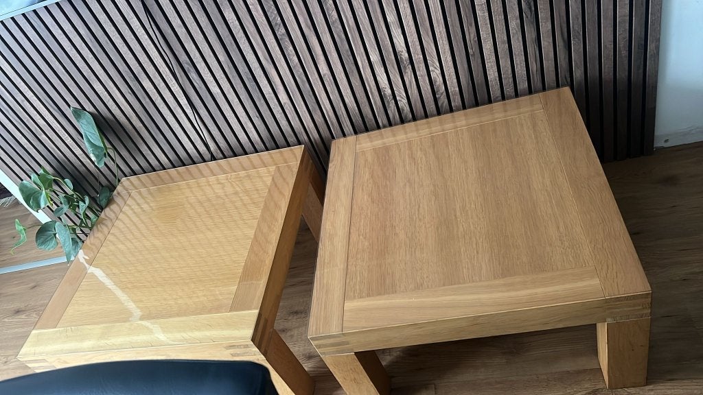 Salontafels 2x, Huis en Inrichting, Ophalen, Gebruikt, 100 tot 150 cm, Vierkant