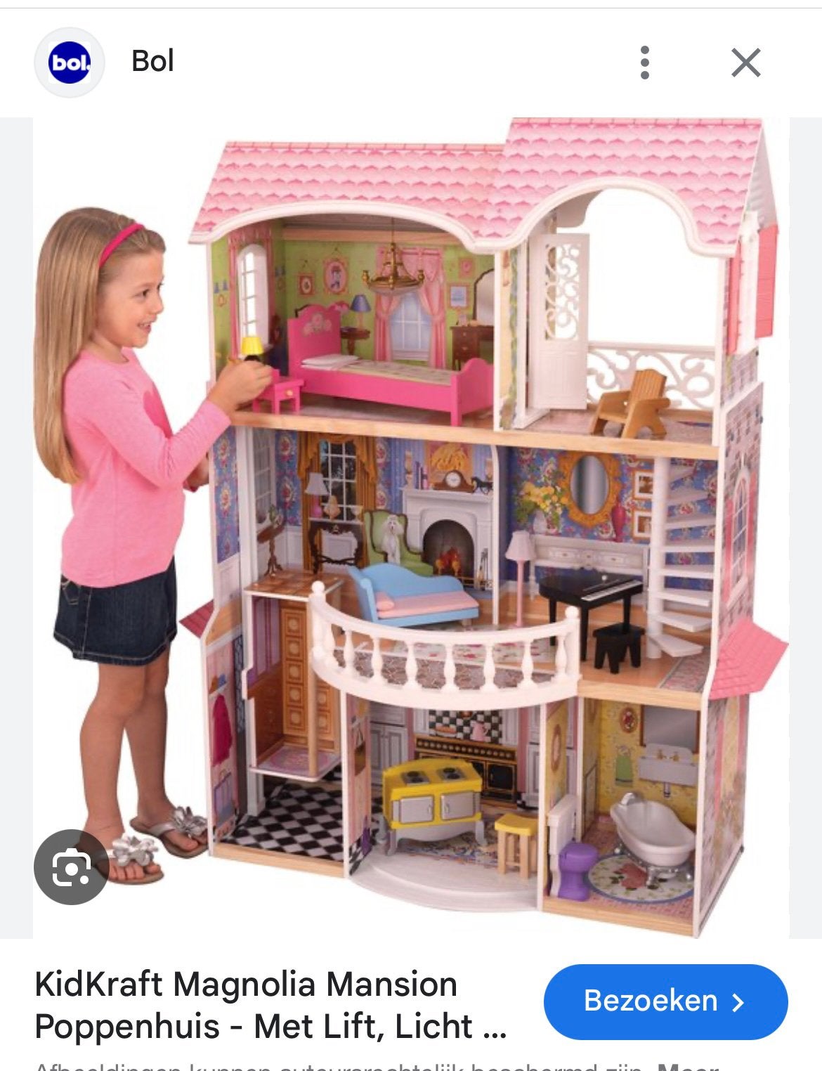 Poppenhuis kidkraft magnolia mansion met lift ., Ophalen, Gebruikt, Poppenhuis