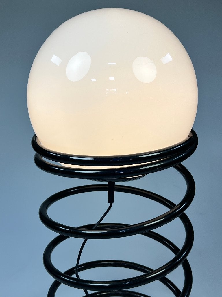Vintage XL Woja zwarte spiraallamp, bollamp, Nederland 70's, Huis en Inrichting, Woja, Gebruikt, Onbekend, Vintage, Design, Midcentury, MCM, Dutch Design