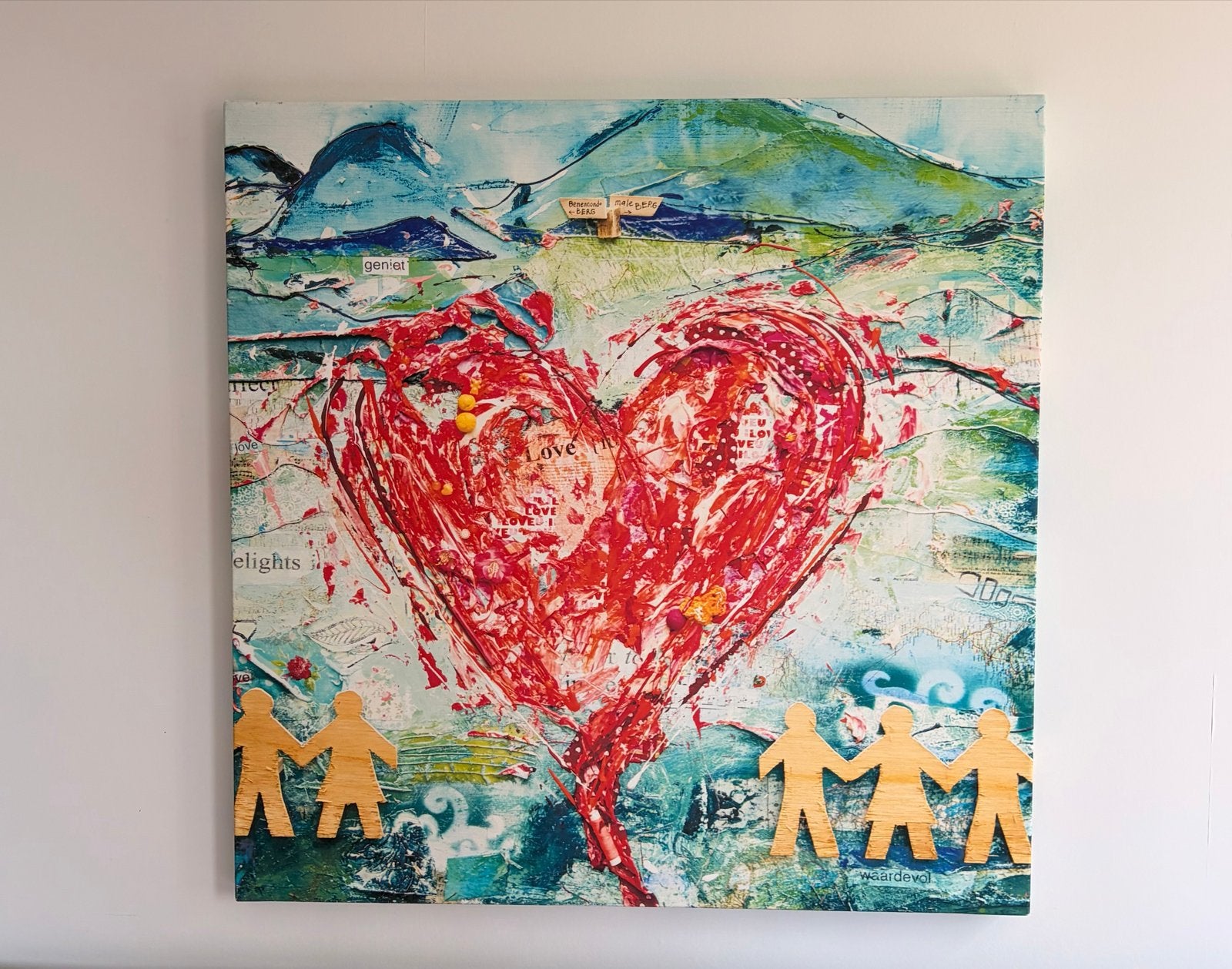 Wilma Veen - Hart van Pasen, Ophalen, Textiel, Overige technieken, Abstract