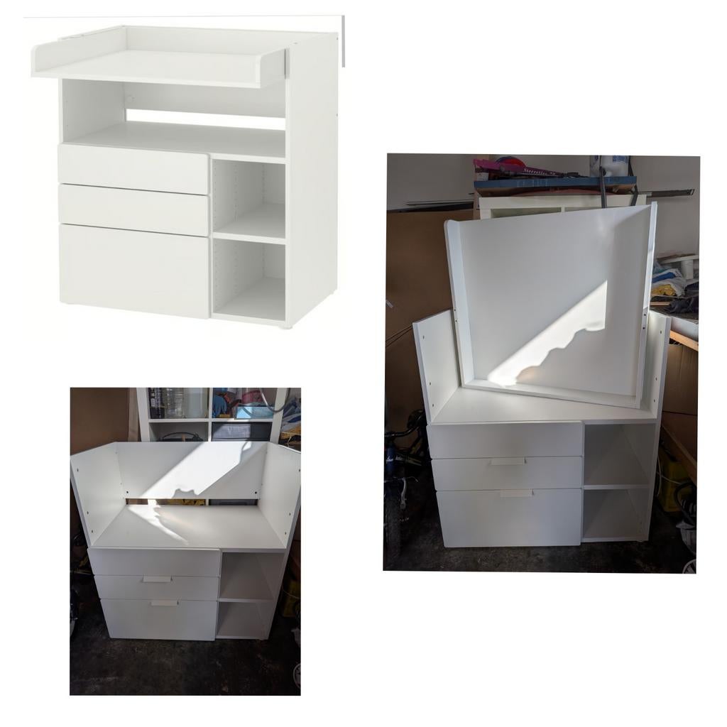 Smastad commode wit, Ophalen, 50 tot 70 cm, Opstaande rand, 100 cm of meer