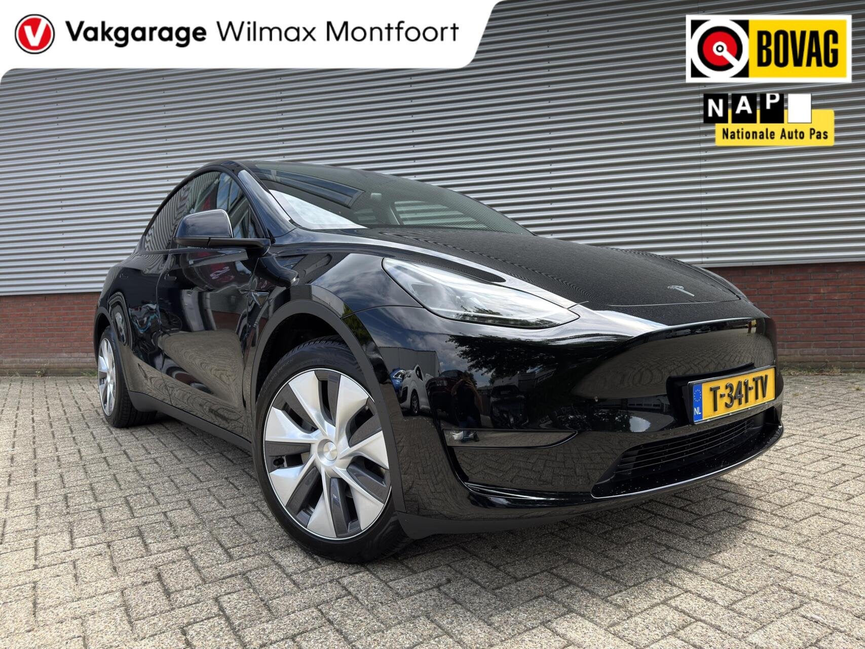 Tesla Model Y Long Range AWD 75 kWh|PANO|Dual motor|Leder|, Auto's, Tesla, Gebruikt, Stoelverwarming, Zwart, 351 pk