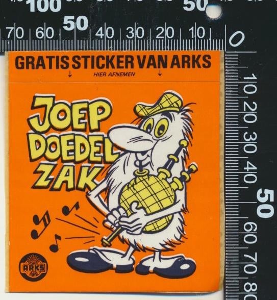 Sticker: Arks - Joep Doedelzak, Verzamelen, Stickers, Zo goed als nieuw, Bedrijf of Vereniging, Ophalen of Verzenden