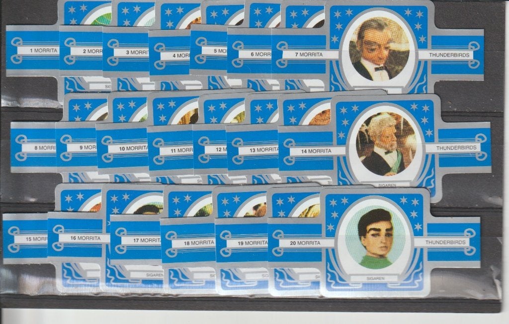 reeks 1945  thunderbirds  1-20   sigarenbanden, Ophalen of Verzenden, Zo goed als nieuw, Sigarenbandjes