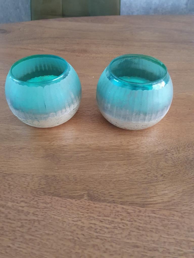 Nieuwe set van 2 Countryfield theelichthouders, Overige materialen, Nieuw, Ophalen of Verzenden, Groen
