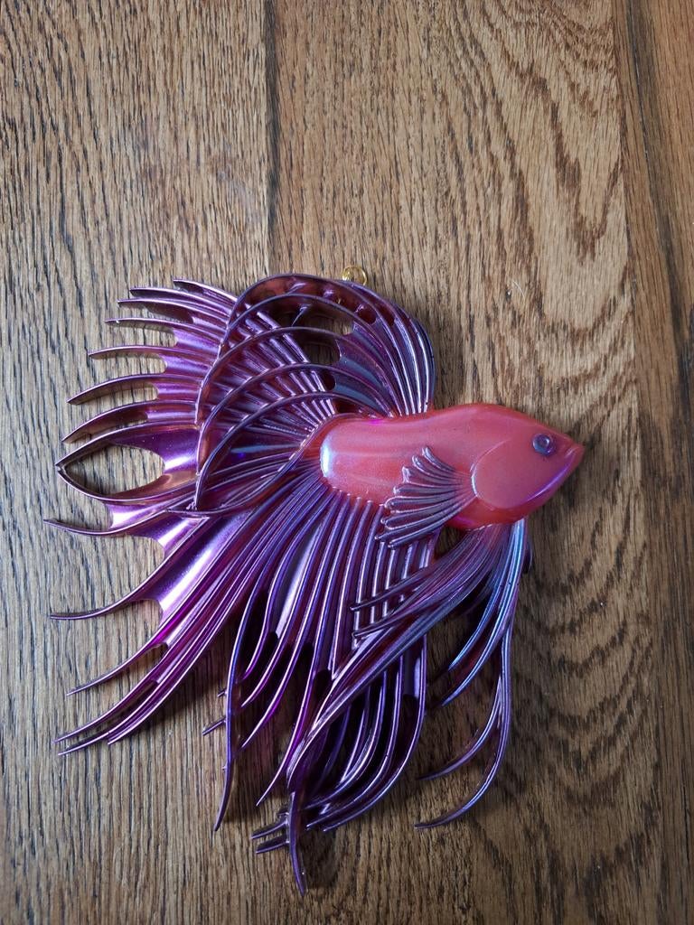 Epoxy Kempvis / Betta decoratie - paars, Verzamelen, Dierenverzamelingen, Ophalen of Verzenden, Nieuw, Beeldje of Figuurtje