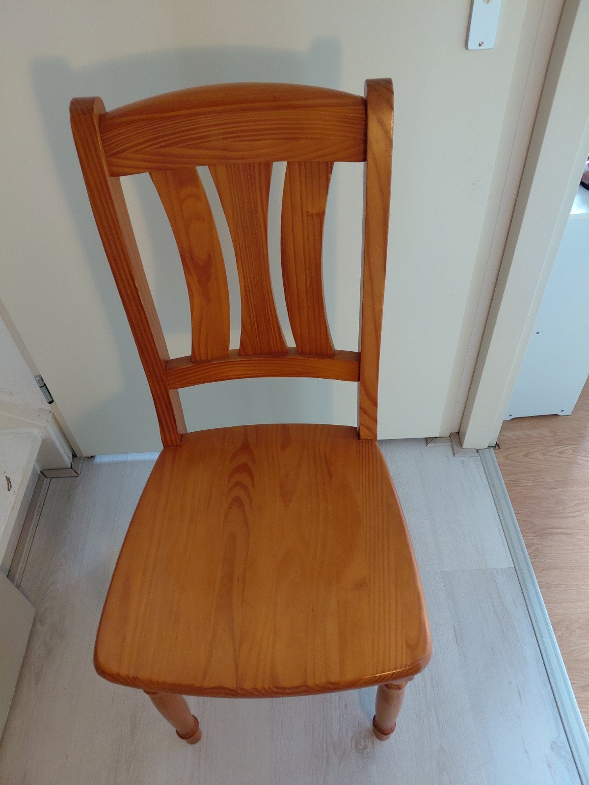 Houten eetkamerstoel 2x, Ophalen, Gebruikt, Twee, Bruin