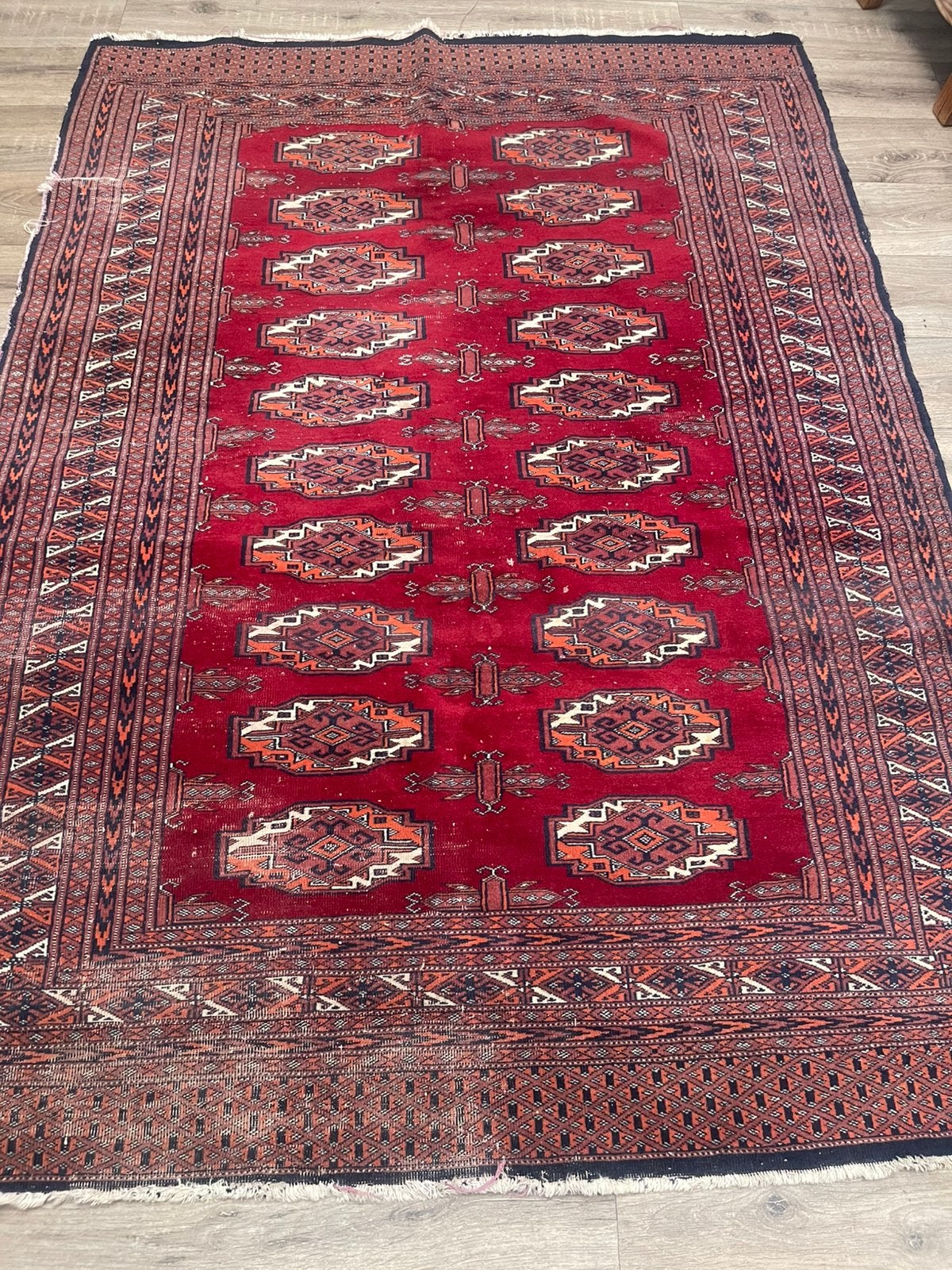 Handgeknoopt tapijt 125cm x 178cm vloerkleed orient wol, Gebruikt, Handgemaakte tapijt vloerkleed scheerwol oosterse orient, 100 tot 150 cm