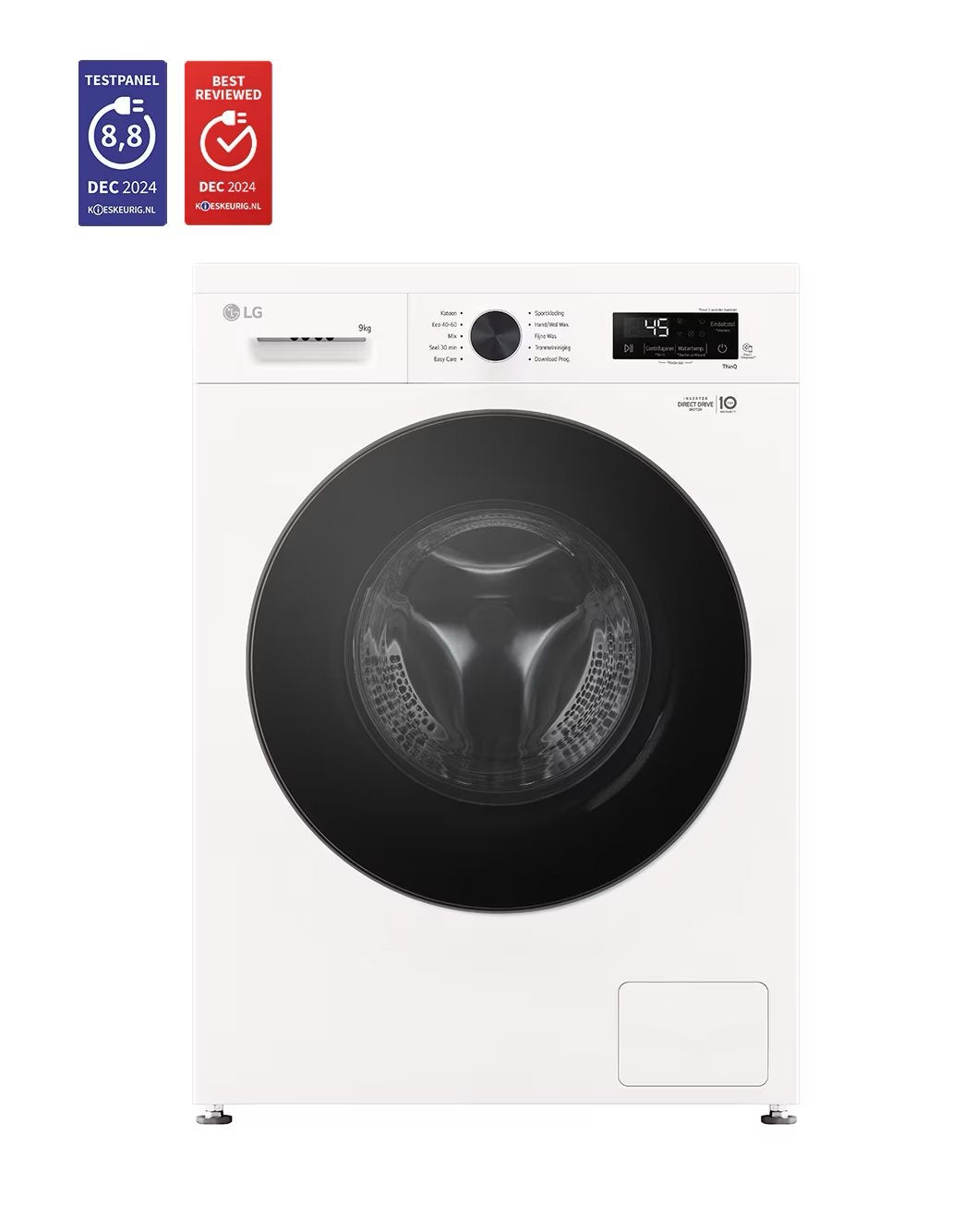 LG wasmachine F4X1009NWB 1000-serie, Ophalen, 1200 tot 1600 toeren, 8 tot 10 kg, Nieuw