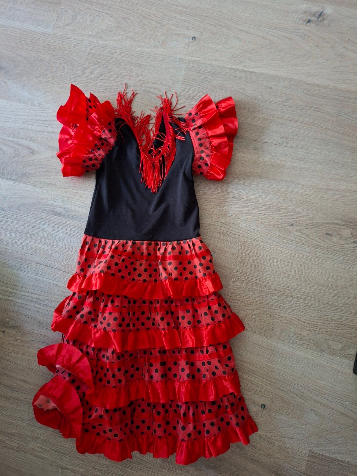 Flamenco jurk rood  maat 6, Ophalen of Verzenden, Zo goed als nieuw, Meisje