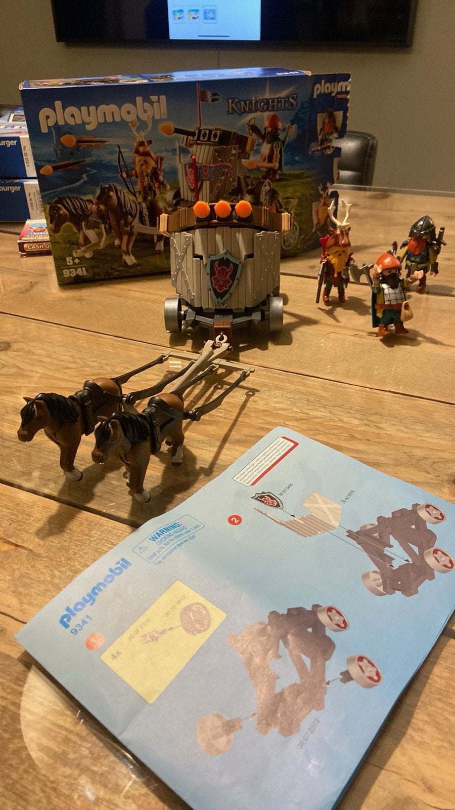 Playmobil 9341 Mobiele Ballista met Pony's & Dwergen, Kinderen en Baby's, Ophalen of Verzenden, Zo goed als nieuw