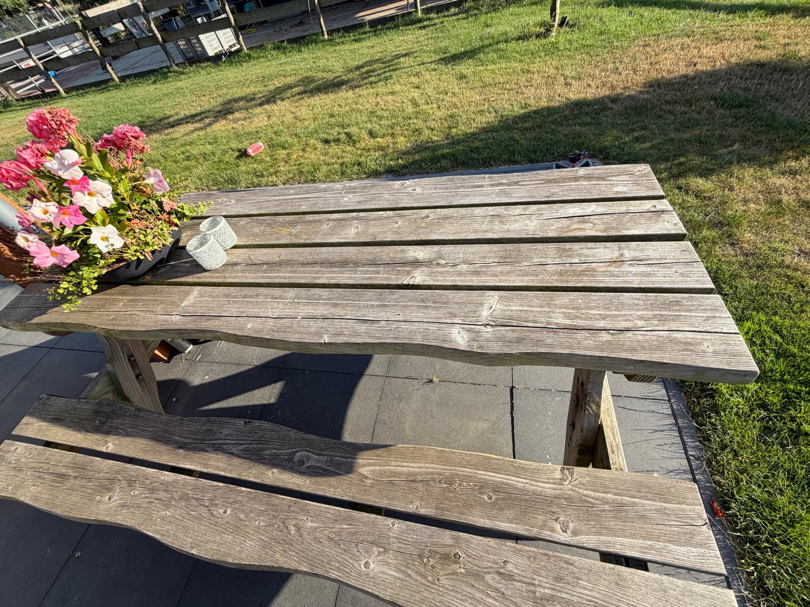 Robuuste houten picknicktafel van Trendhout (douglas), Ophalen, Gebruikt, Rechthoekig, Hout