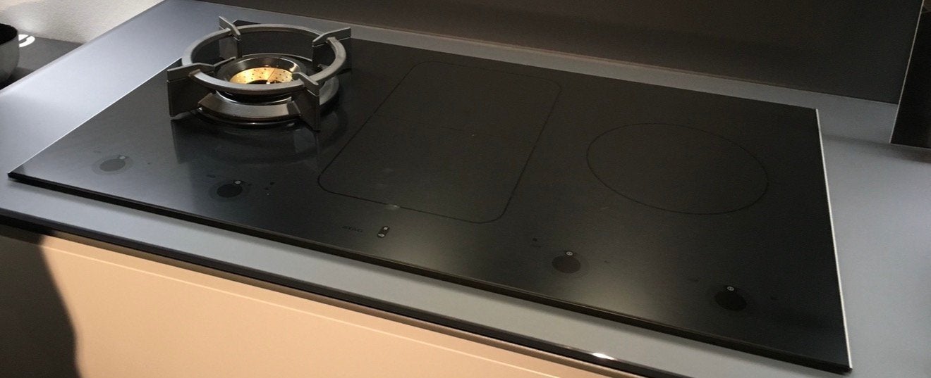 Atag inductie kookplaat 90 cm met gas IGT9472MBA ZGAN, Witgoed en Apparatuur, Kookplaten, Zo goed als nieuw, Energieklasse A of zuiniger
