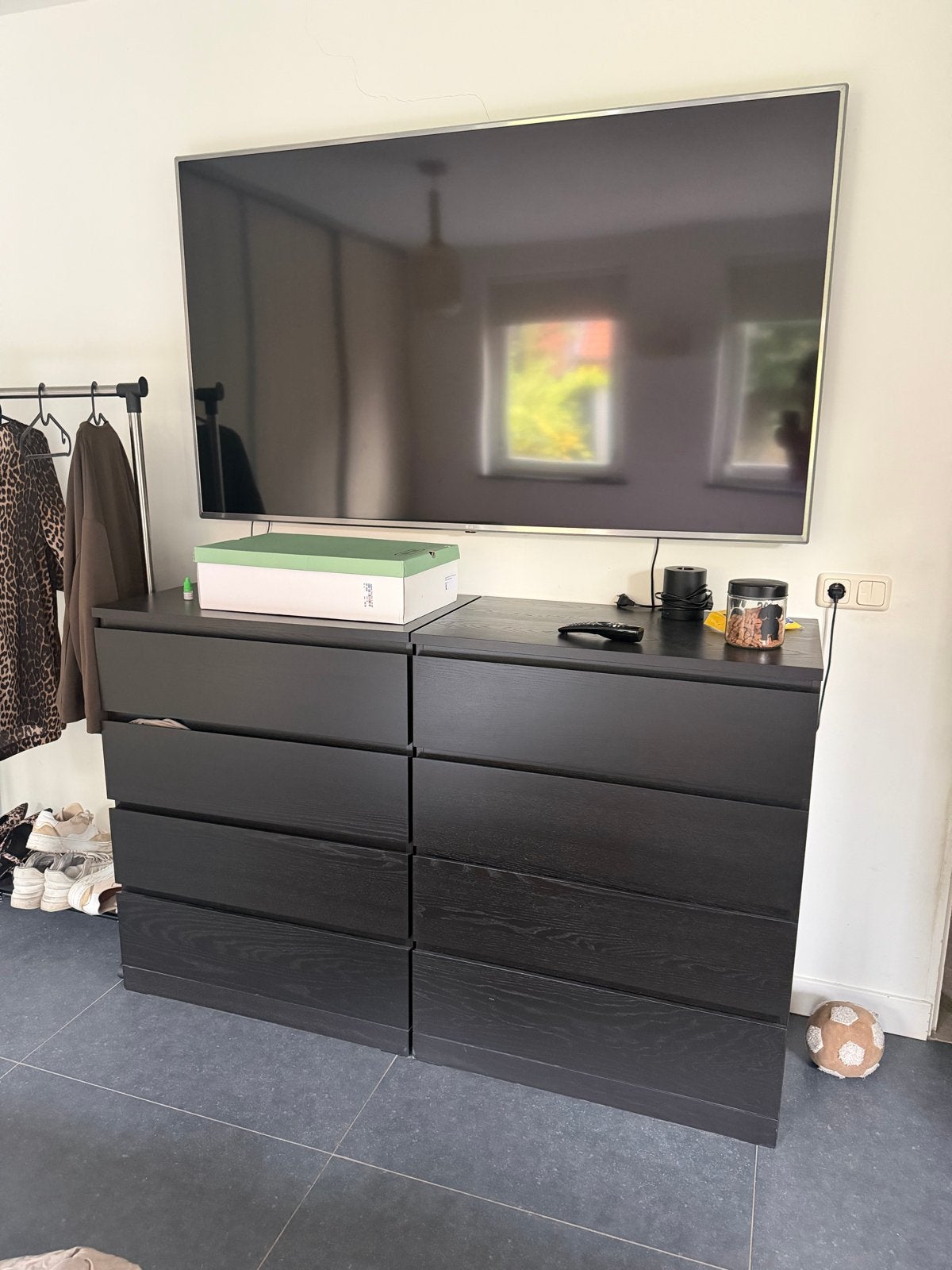 IKEA MALM ladekast - Zwartbruin, 4 lades 2x, Huis en Inrichting, Ophalen, Gebruikt, 100 tot 150 cm, 50 tot 100 cm