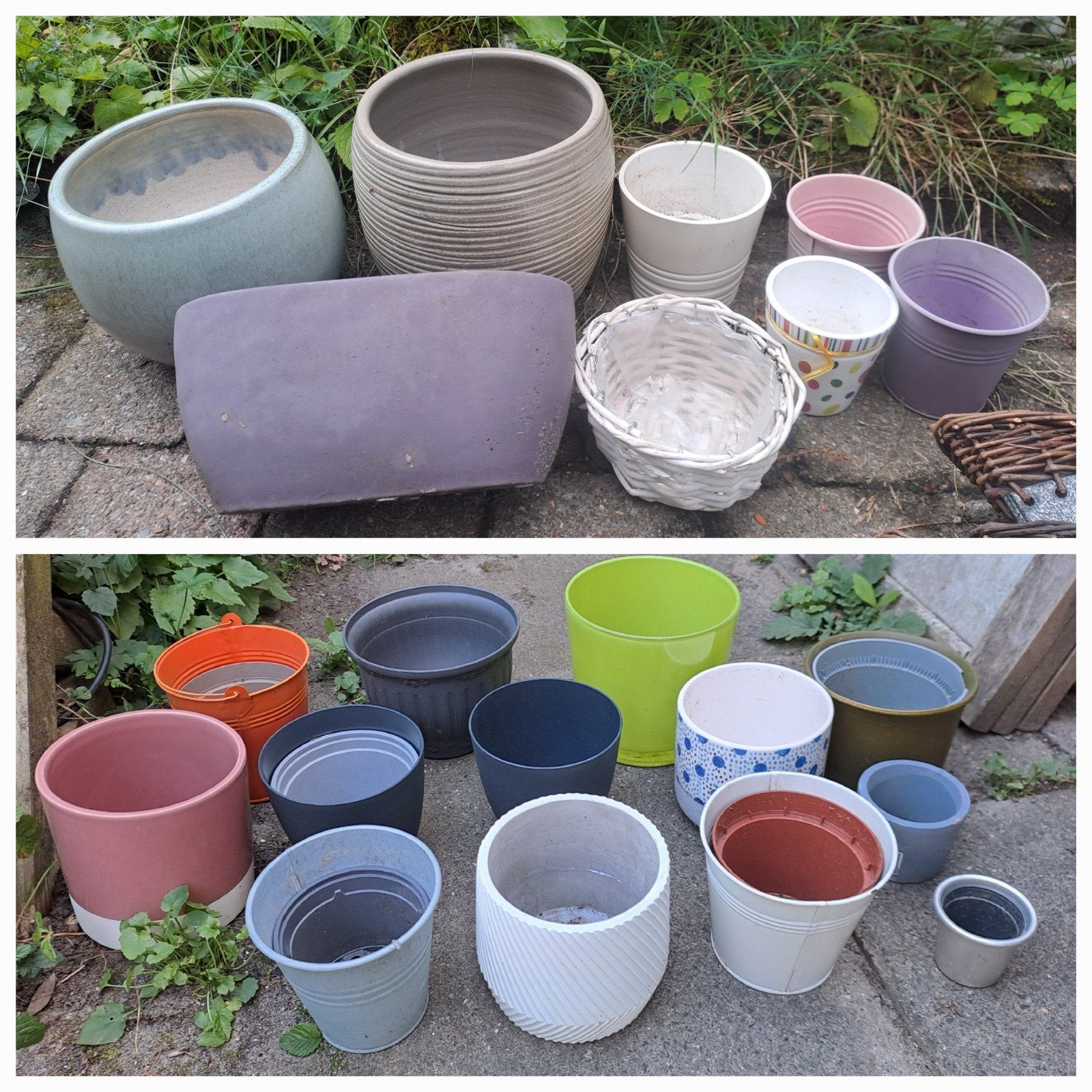Diverse bloempotten en plantenbakken - Grote collectie, Ophalen, Gebruikt, Rond, Balkon