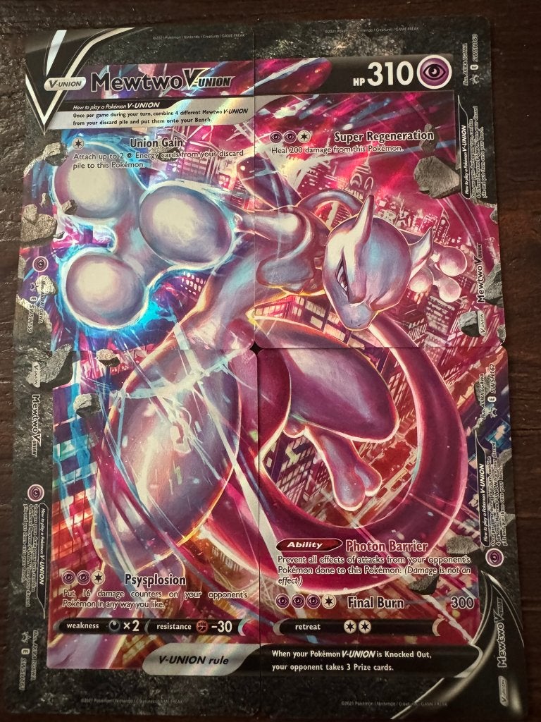 Mewtwo V-UNION promo connecting art SWSH 159/160/161/162, Ophalen of Verzenden, Zo goed als nieuw, Meerdere kaarten
