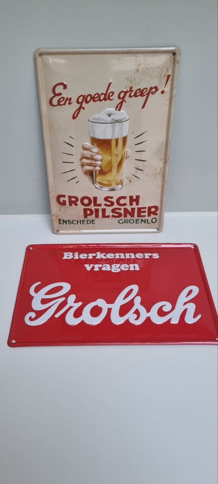 Grolsch bier brouwerij reclamebord bord mancave geen emaille, Ophalen of Verzenden, Gebruikt, Reclamebord