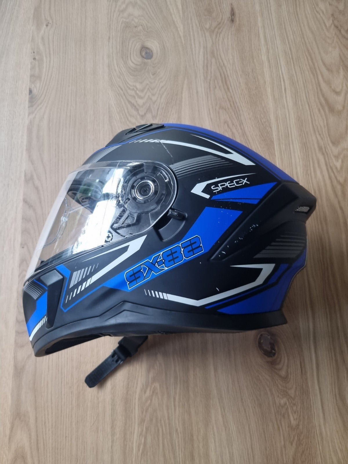 Spec-X SX-82 Integraalhelm - Maat XL - Zwart/Blauw, Motoren, Kleding | Motorhelmen, Overige merken, XL, Ophalen of Verzenden, Integraalhelm