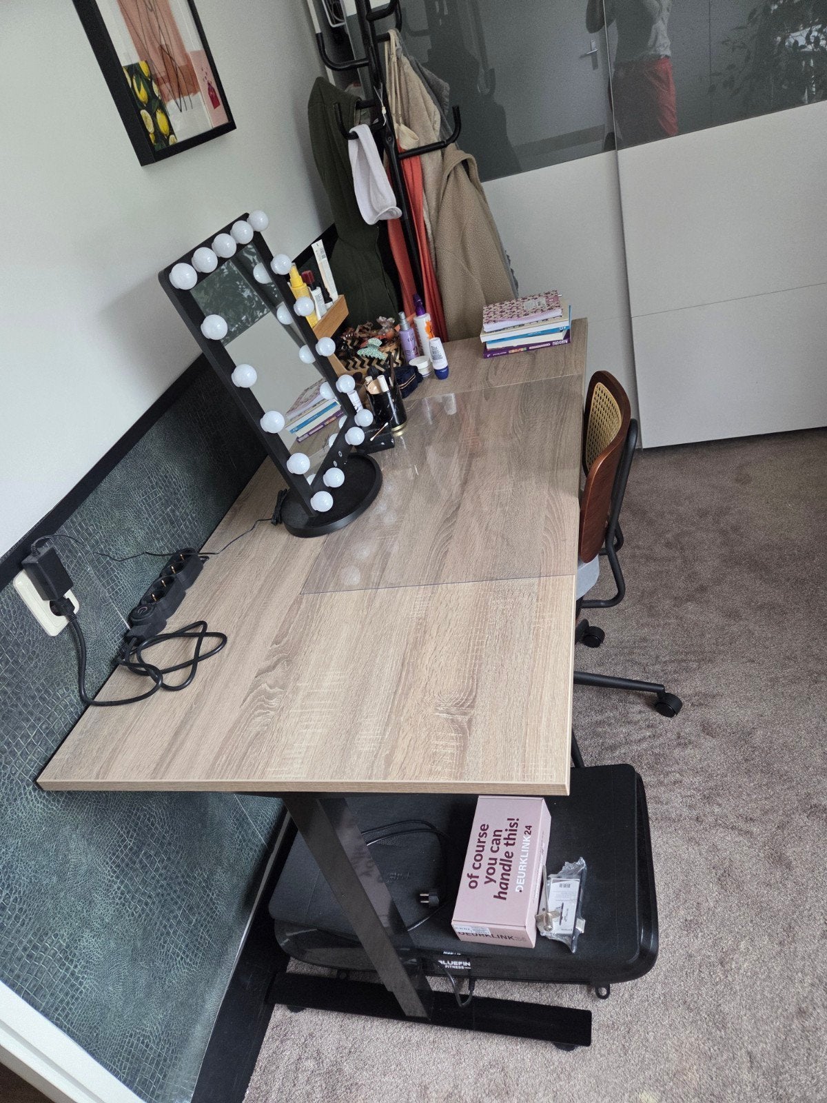 Houten bureau 80x160, Huis en Inrichting, Ophalen, 160 cm, In hoogte verstelbaar, Spaanplaat of MDF