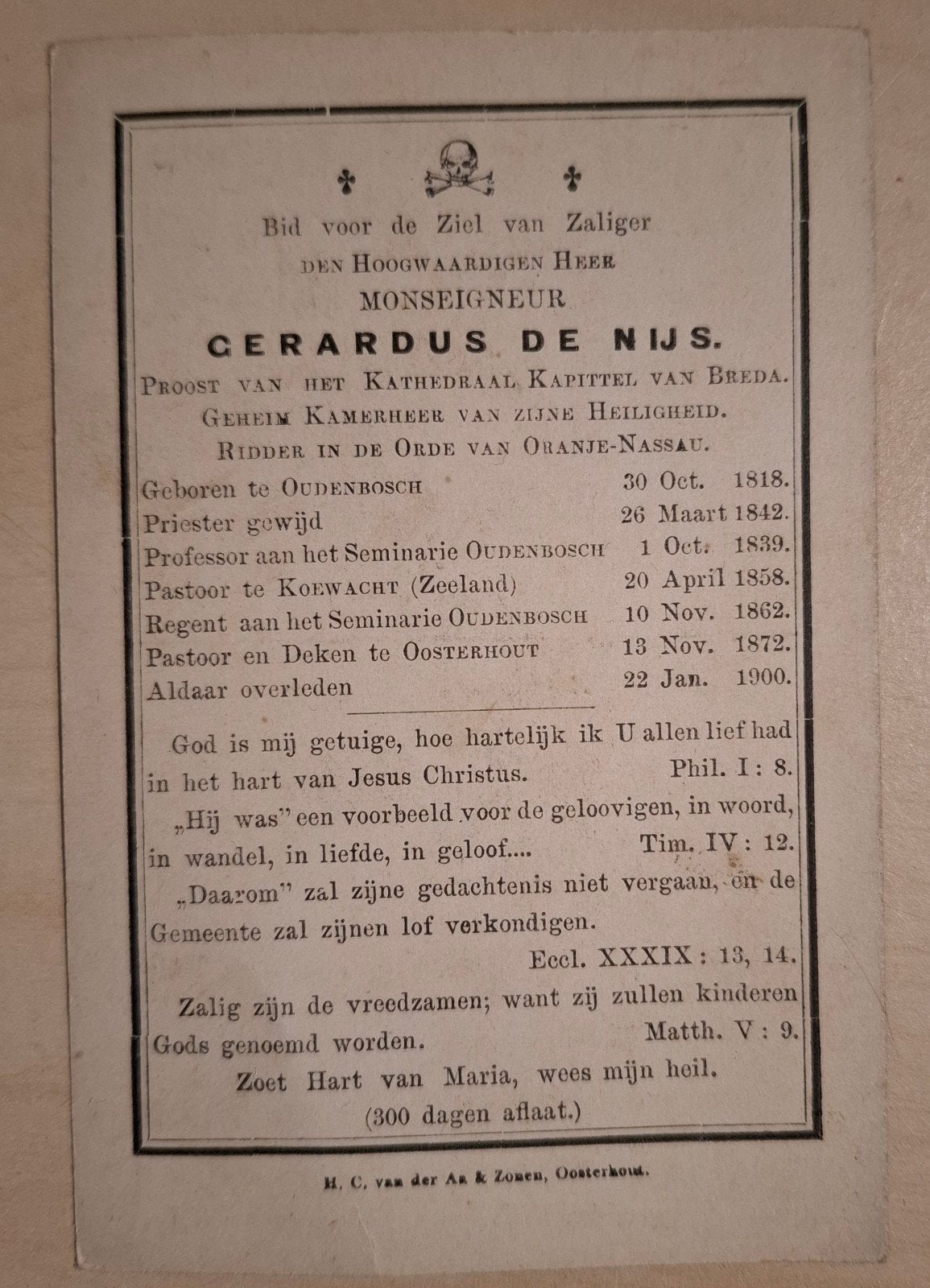 Monseigneur Gerardus de Nijs Oudenbosch Oosterhout, Verzamelen, Ophalen of Verzenden
