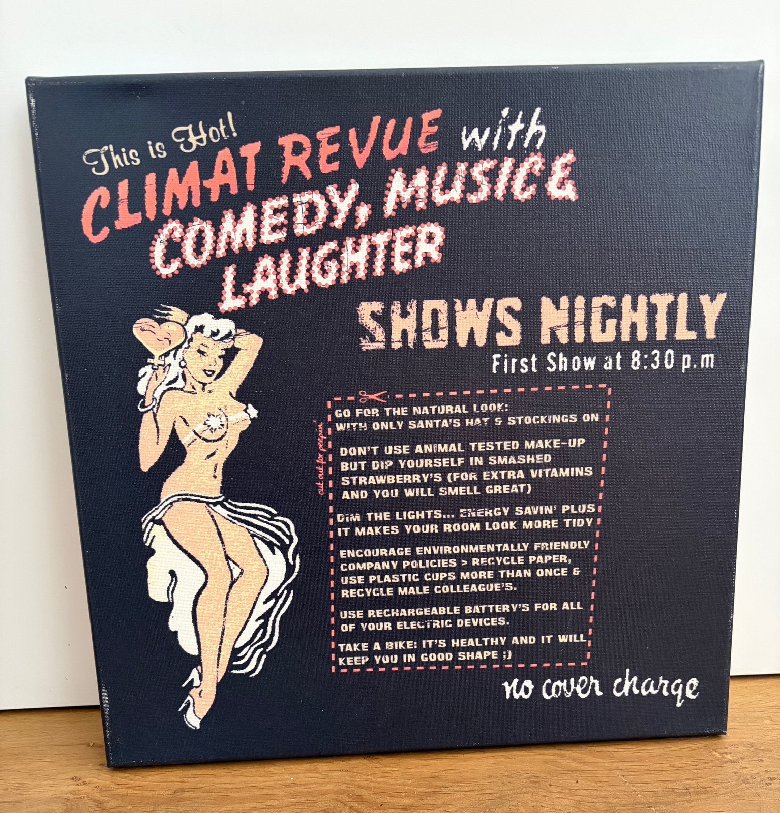 Uniek retro Pin-up canvas 40x40 – Graphic Art, Antiek en Kunst, Ophalen, Overig onderwerp, Print, Overige materialen