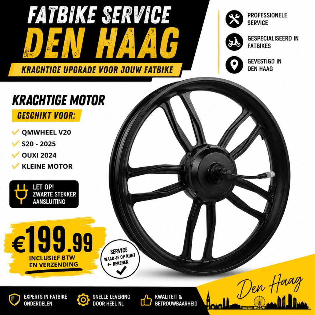 Fatbike Motor Wiel QMWheel/Ouxi €199,99 (zwarte stekker), Ouxi, Nieuw, Ophalen of Verzenden, Fatbike