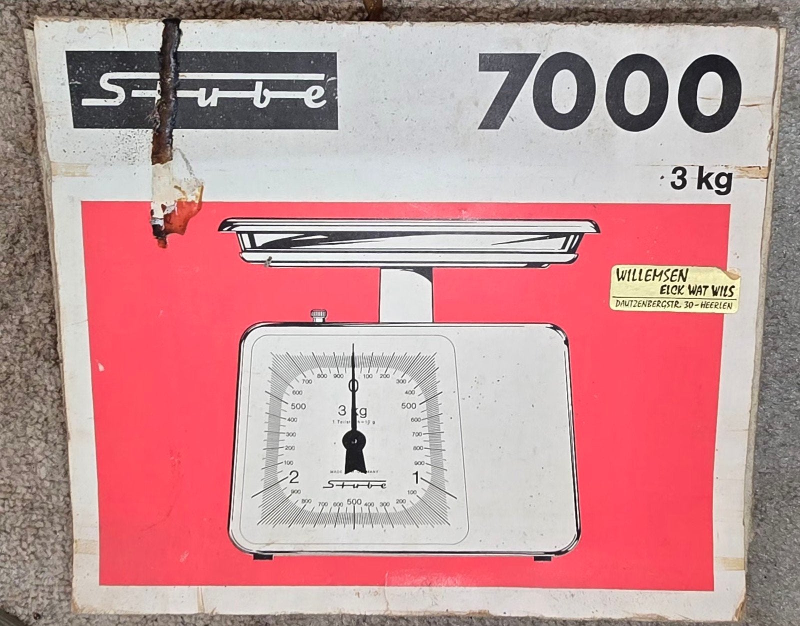 Stube 7000 Keukenweegschaal - 3 kg, Witgoed en Apparatuur, Keukenweegschaal, Analoog, Ophalen of Verzenden, Fijner dan 1 gram