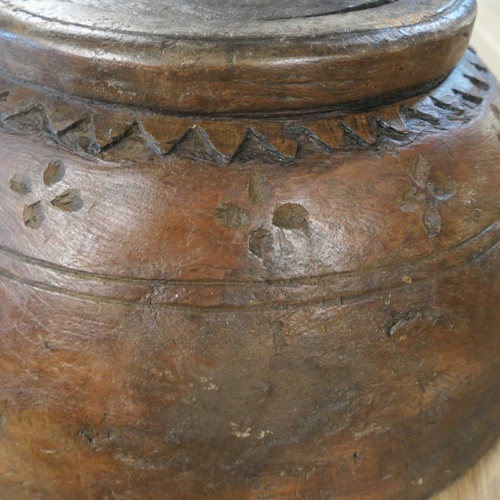 Houten schaal SA1 bak drum Indonesie kom fruitschaal trommel, Ophalen of Verzenden