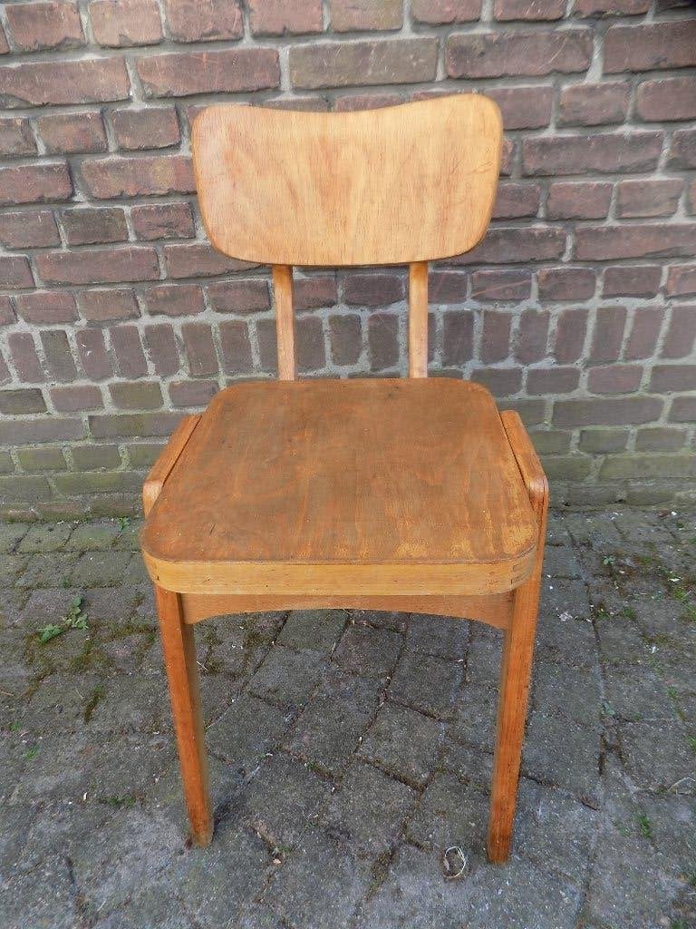 Vintage stoel 1960 sixties bureaustoel eetkamerstoel, Ophalen, Gebruikt, Hout