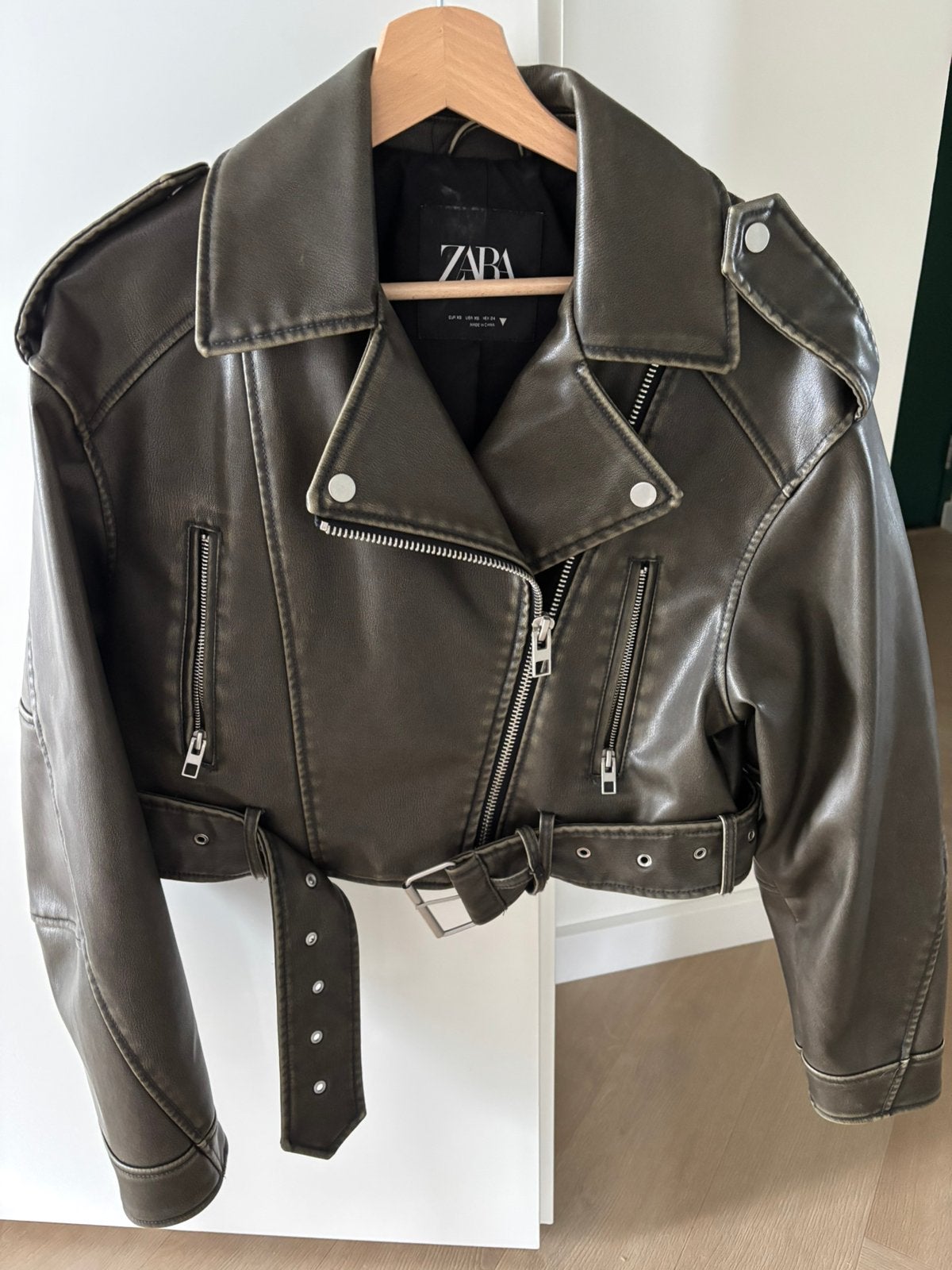 Zara pu lerenjasje mt. XS, Kleding | Dames, Ophalen, Zo goed als nieuw, Maat 34 (XS) of kleiner, Zwart