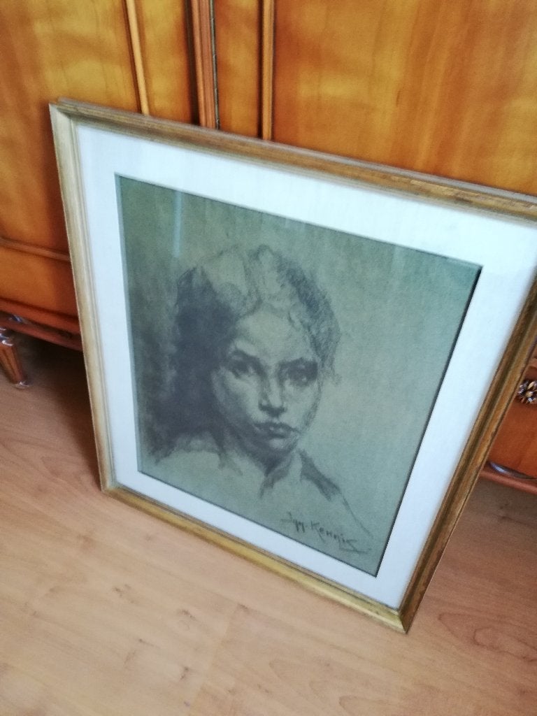 Portret van dame door Ignace Kennis prachtig ingelijst 61x53, Antiek en Kunst, Kunst | Schilderijen | Klassiek, Ophalen, Bijzondere lijst