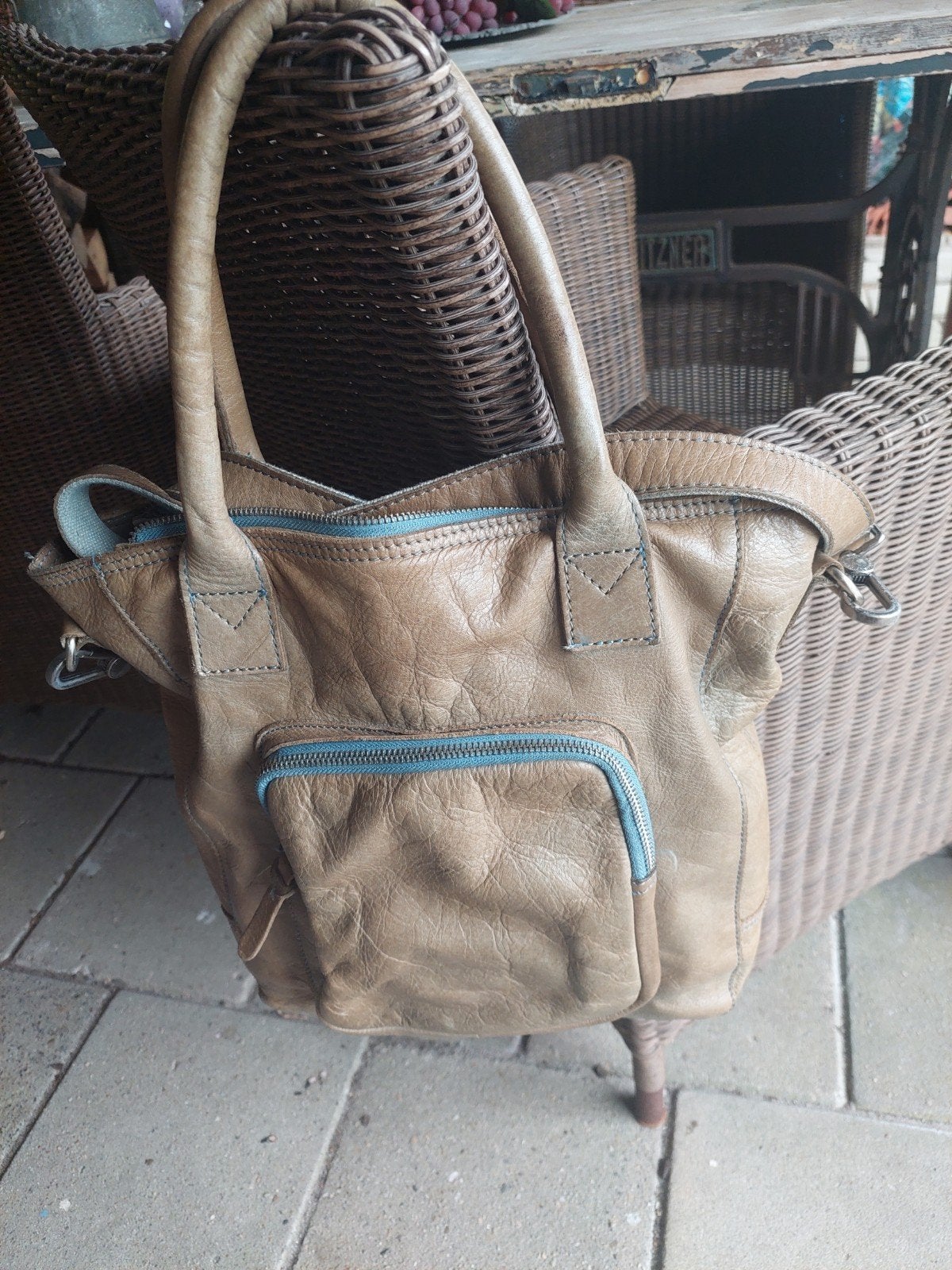 Cowboysbag grijs blauw/ taupe, Kinderen en Baby's, Luiertassen, Ophalen, Gebruikt
