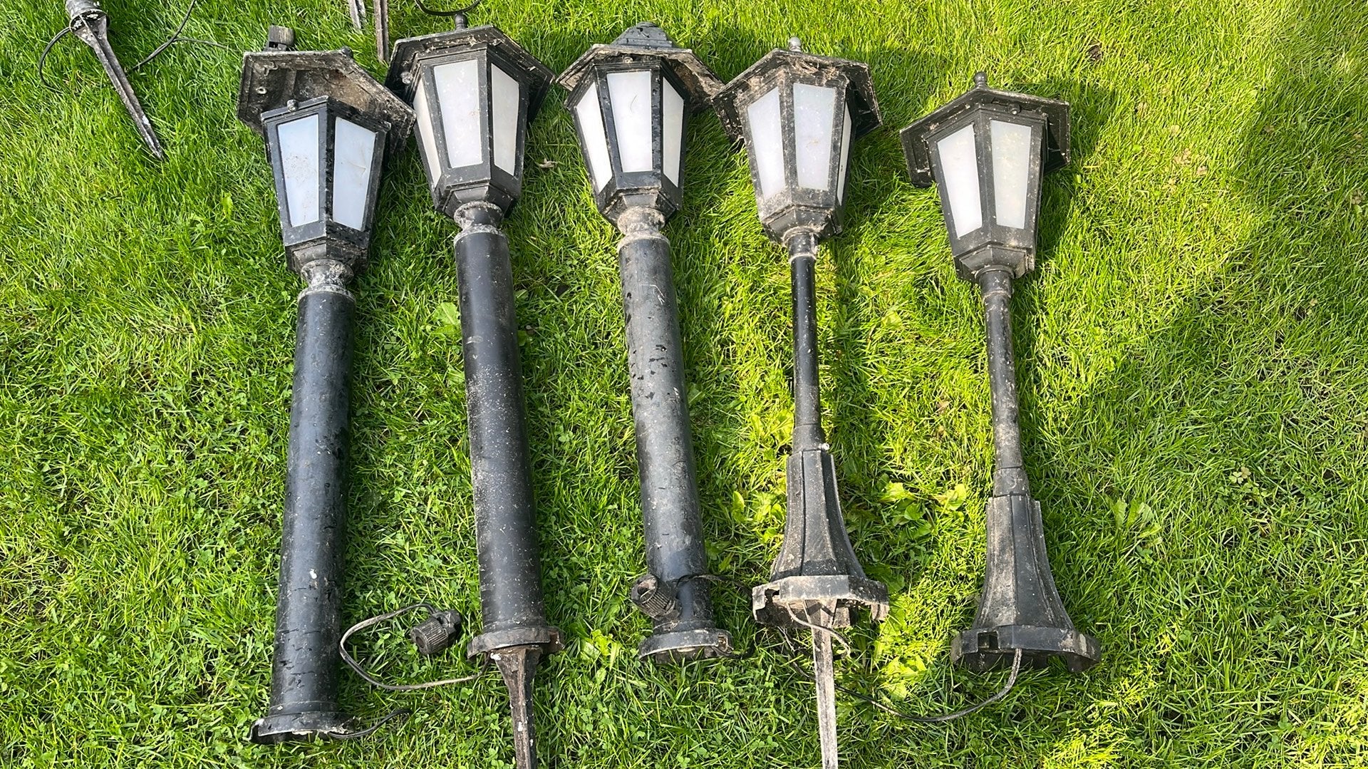 Metalen buitenlampen 0.70 hoog, Tuin en Terras, Ophalen, Gebruikt, Minder dan 50 watt, Staande lamp